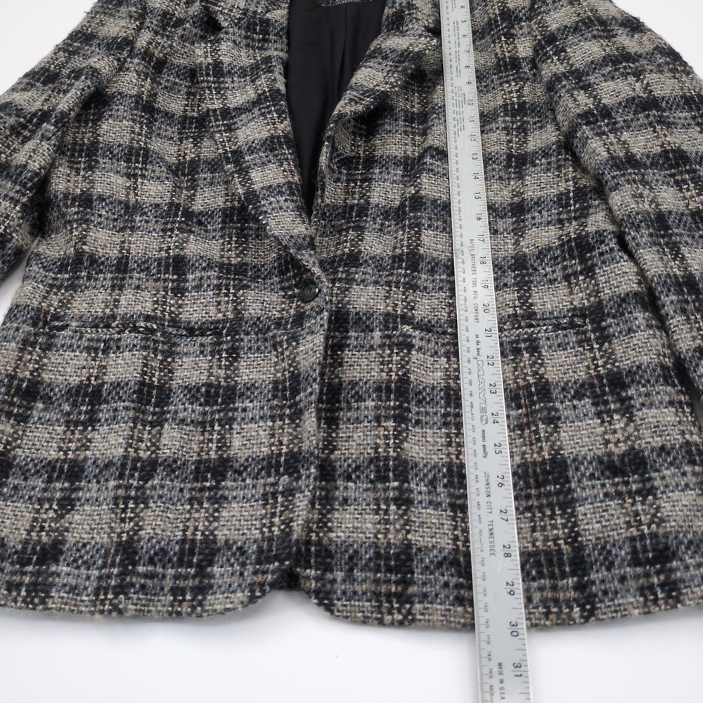 Vtg 80s Pendleton Womens Gray Tweed Plaid Wool Blazer Jacket Size 14 USA - Picture 4 of 8